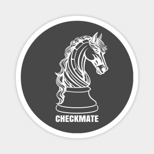 Checkmate - Horse Chess Piece (white) Magnet